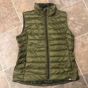 REI Co-Op Insulated Down Vest in Olive Green